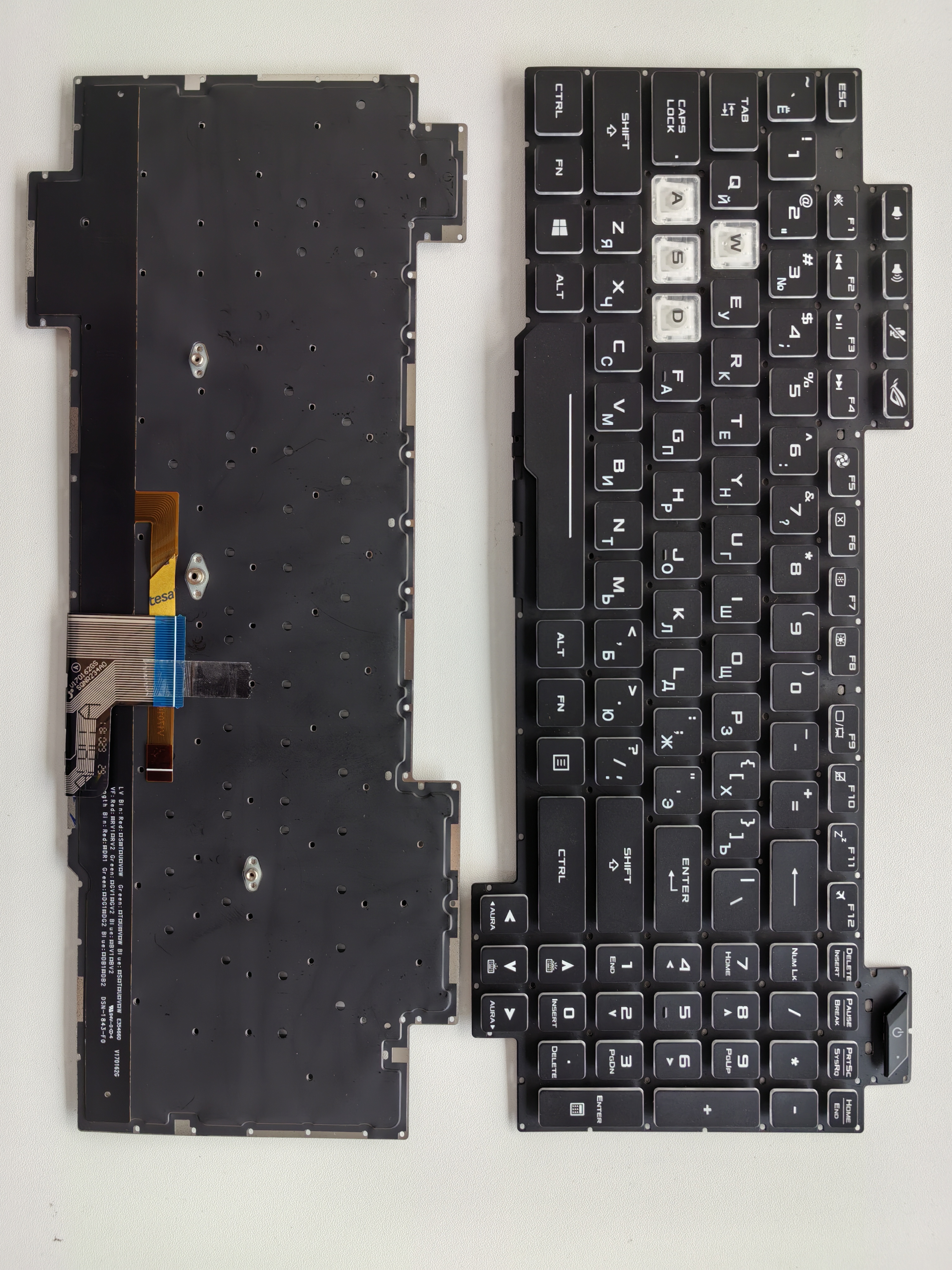 Picture of New Replacement Laptop Keyboard For ASUS GL704 colorful backlight BLACK Backlit,White Side RU Layout